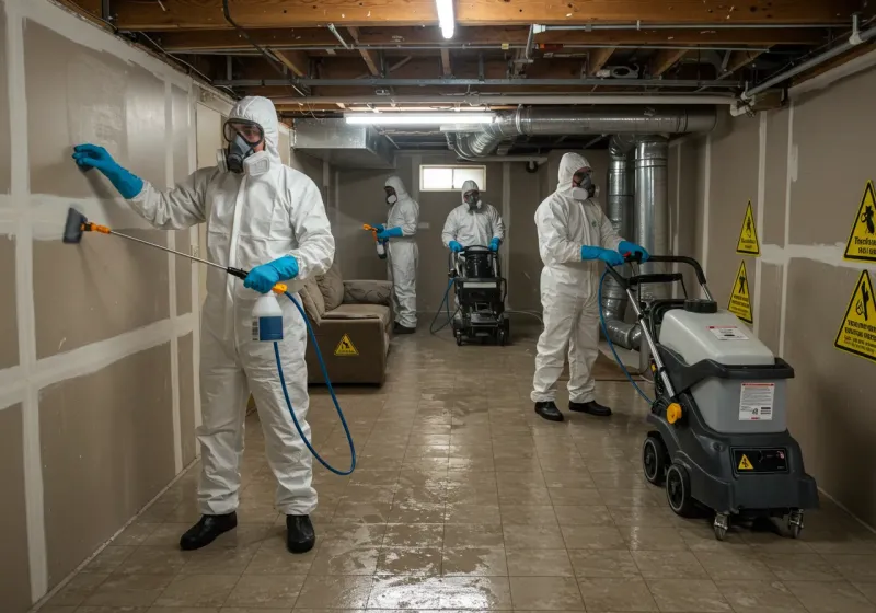 Basement Moisture Removal and Structural Drying process in Laguna Beach, FL
